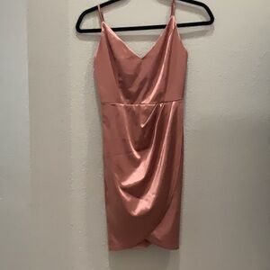 Elegant Pink Satin Dress